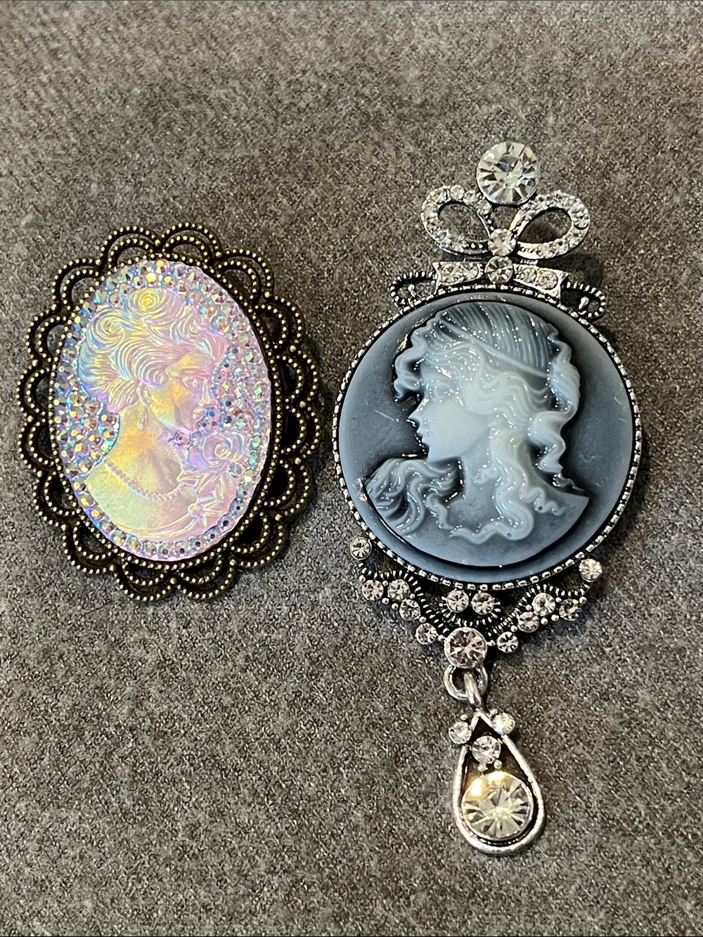 Cameo Brooch Bundle of 2